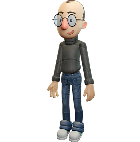 3D Man with Glasses Adobe Character Animator Puppet